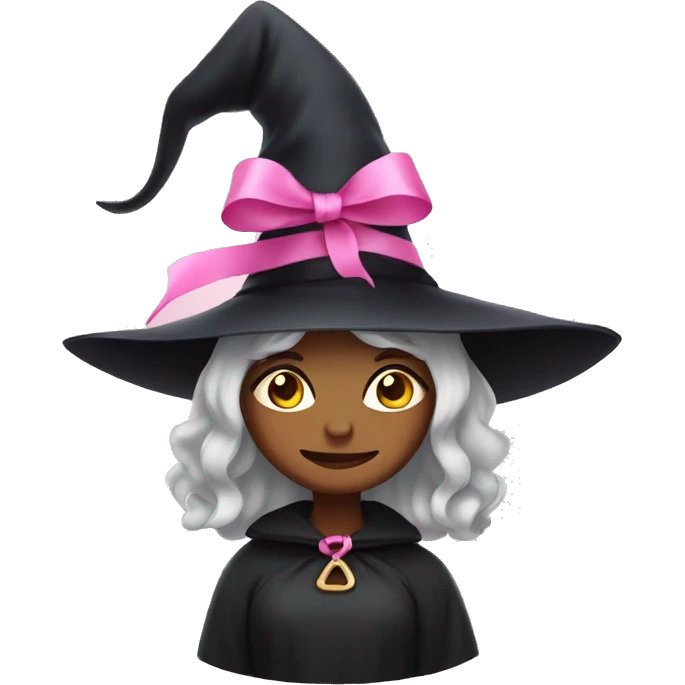 Witch with pink ribbon emoji