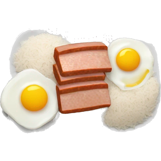A plate of spam, eggs and rice  emoji