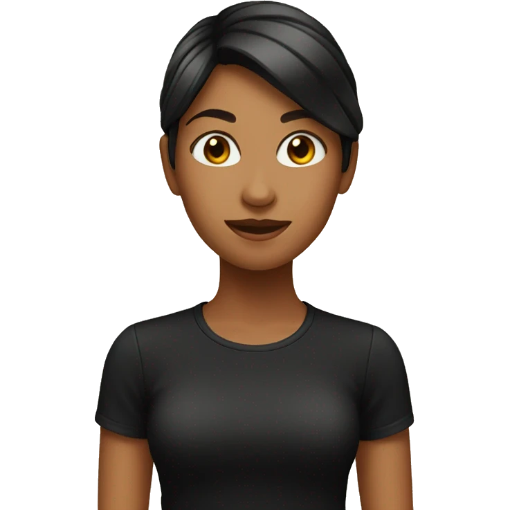 girl in black shirt indoors emoji