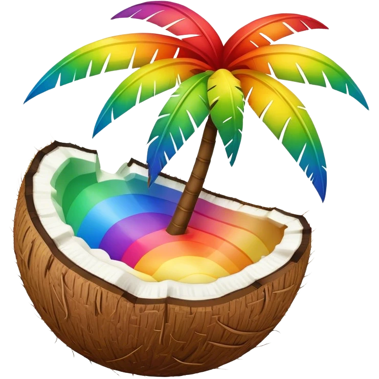 Rainbow coconut  emoji