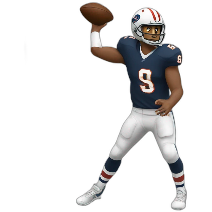 quarterback with striped knee socks throwing emoji