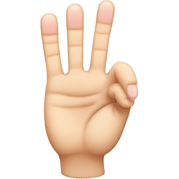 hand with 3 fingers up(thumb, index and pinky) and 2 fingers down(middle, ring) emoji