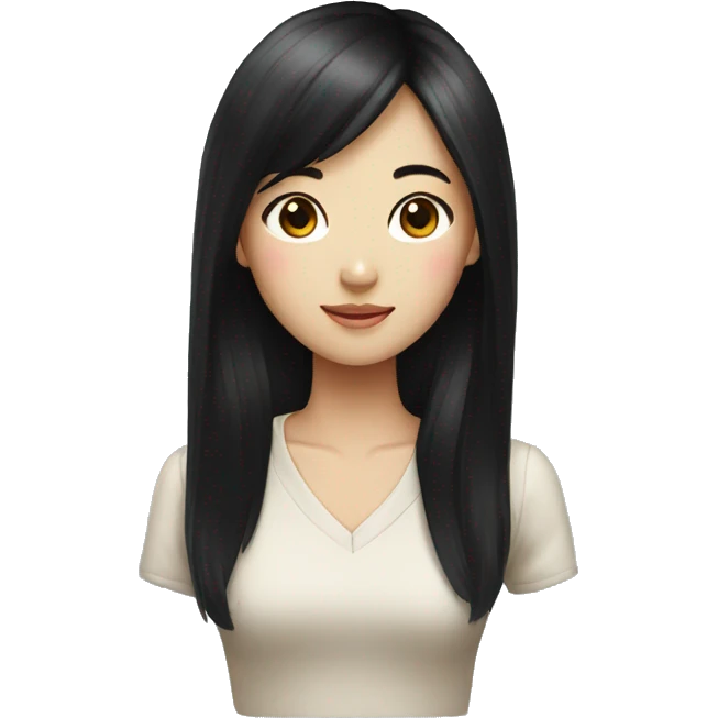asian girl long black hair emoji