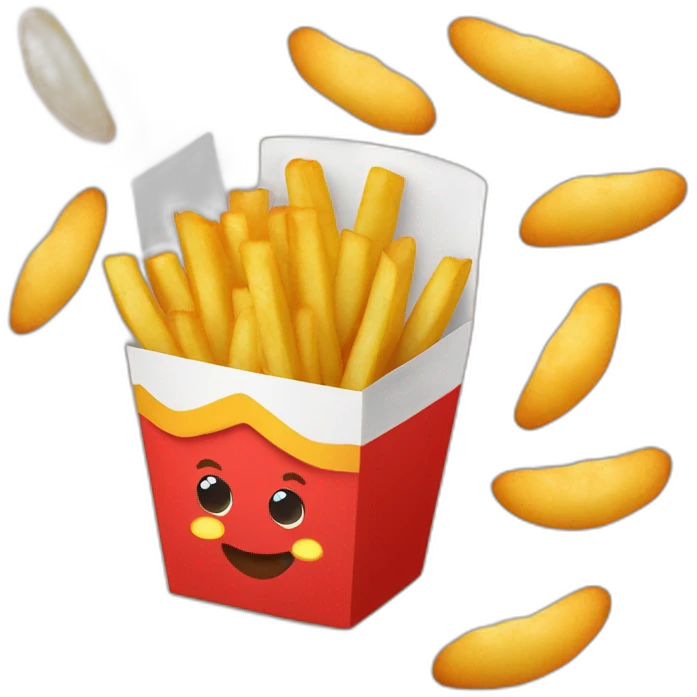 french fry box with croissants emoji