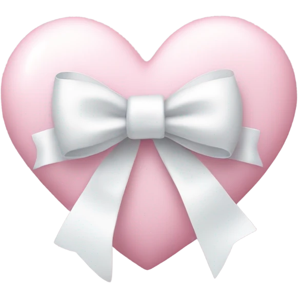 Pastel pink heart with white bow emoji