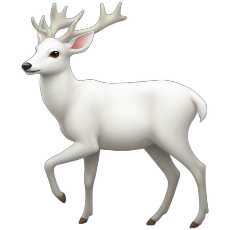 white deer walk at the sea emoji