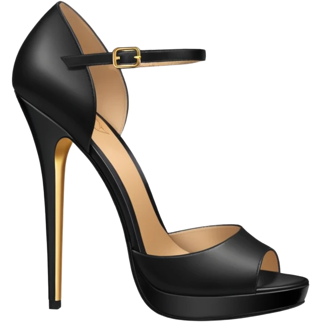 open toe black high heels emoji