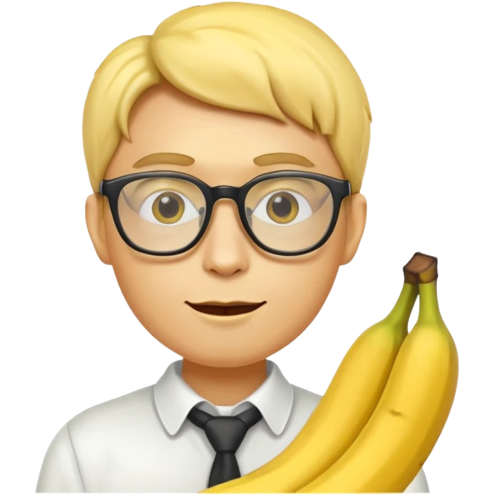 banana human with glasses emoji