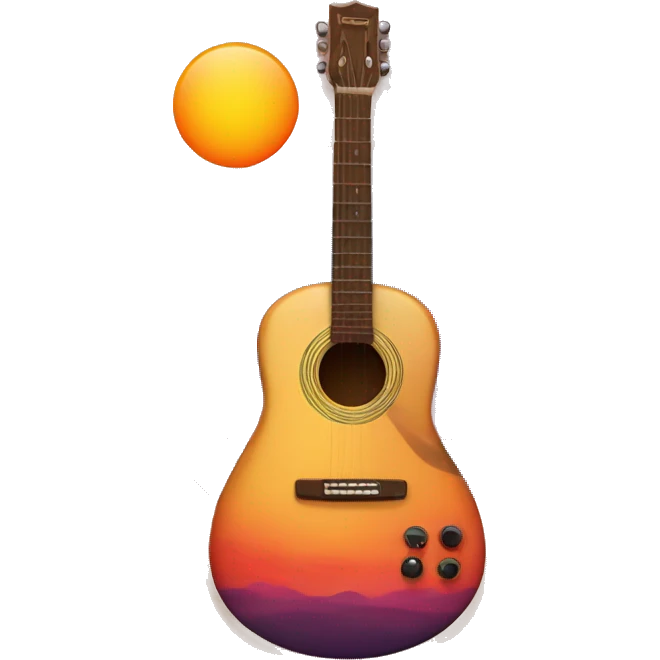 Sunset with guitar emoji