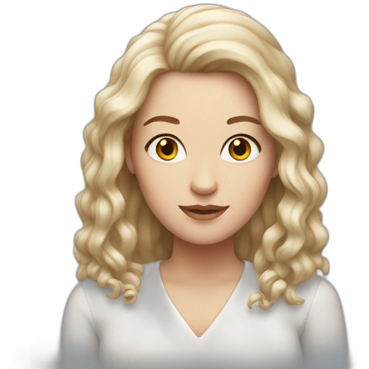 white woman with ruby long hair emoji