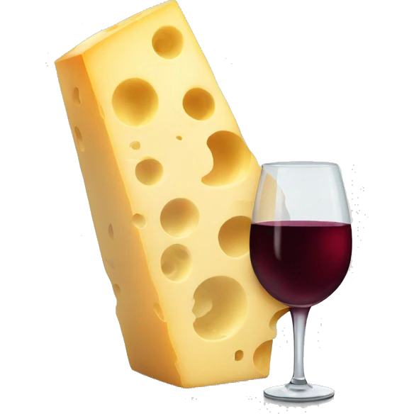 Glass of red wine and block of cheese emoji