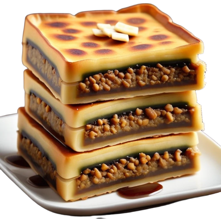 martabak manis-cinematic-realistic-martabak manis-dish-emoji,-depicted-as-a-single,-square-slice-of-sweet,-thick-martabak manis-with-a-rich,-indulgent-filling,-rendered-with-detailed-textures-and-vibrant,-appetizing-lighting emoji