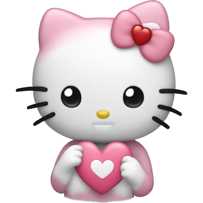 hello kitty with heart  emoji