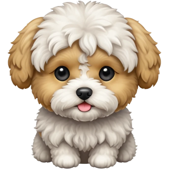 maltipoo white a little bit dirty  emoji