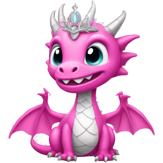 pink dragon with tiara emoji