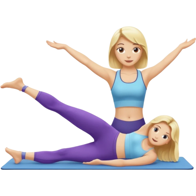 a blonde woman doing pilates  emoji