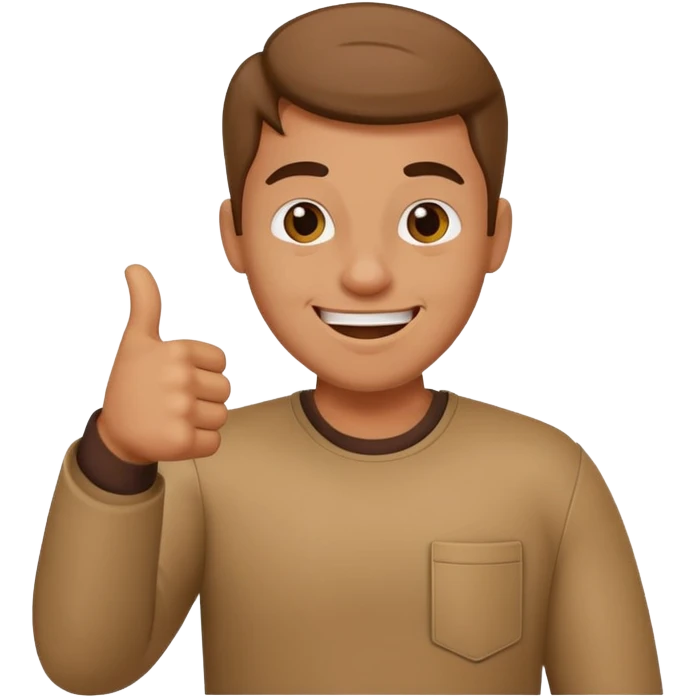 Buat gambar those bad tings guy dari sml yg sedang senang dan berikan jempol emoji