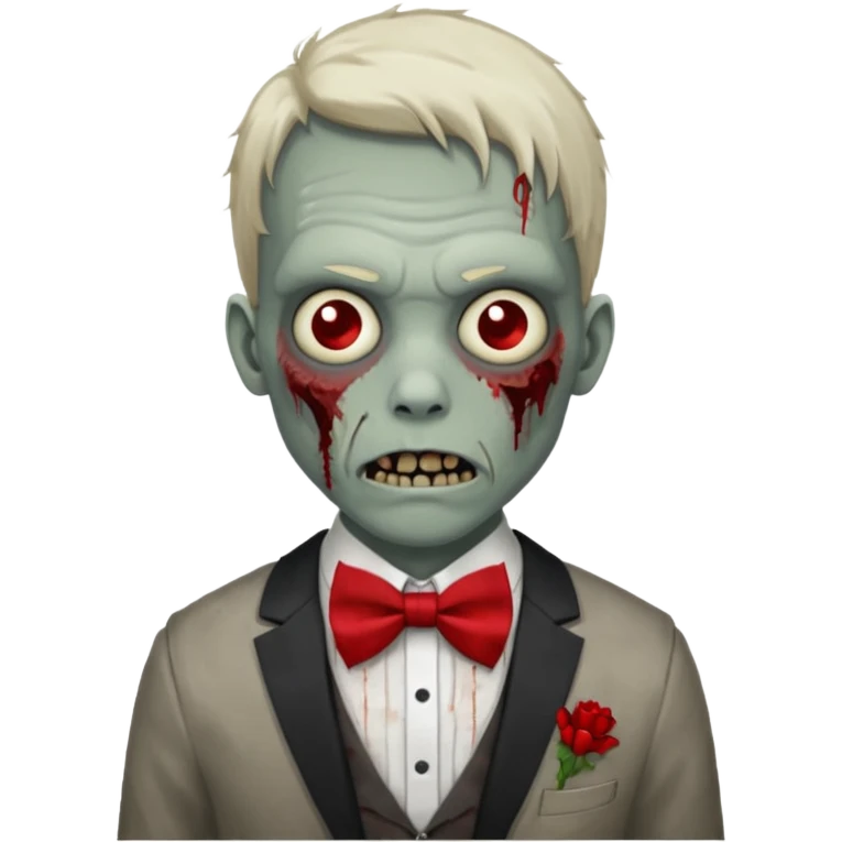 zombie with red bow tie emoji