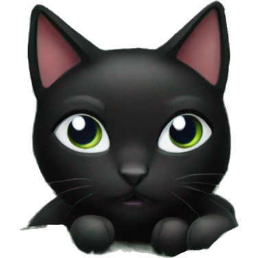 Black cat in the middle of a Christmas tree emoji