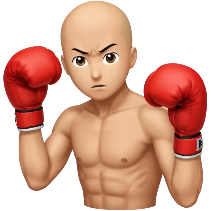Saitama red hand punch with a boxing glove emoji