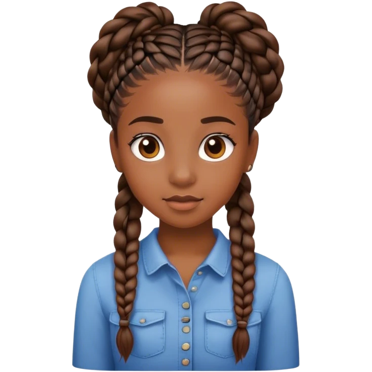 Black girl with braids emoji