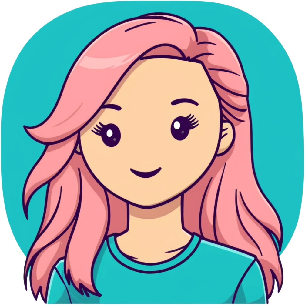 Ginger with blonde highlights long haired girl with lashes, blush, and pink shirt emoji