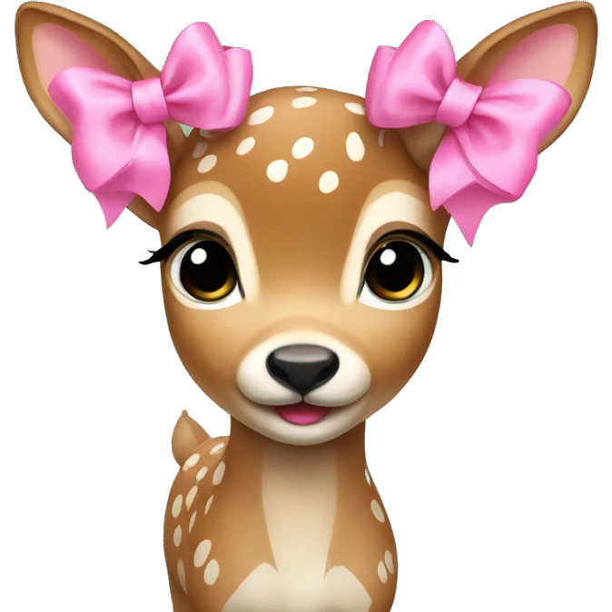 Fawn with pink bow emoji