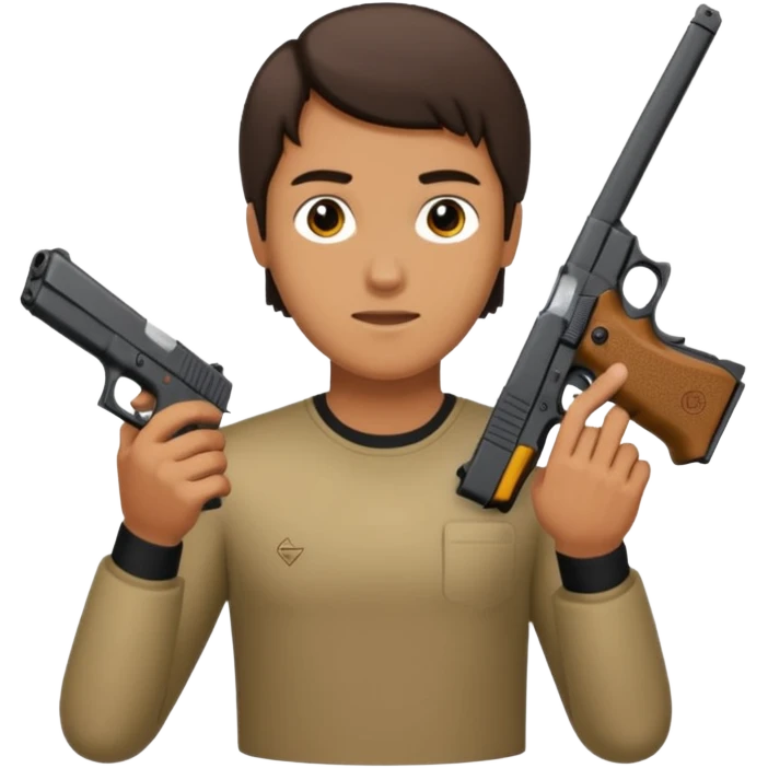 Una cara con una glock17 emoji