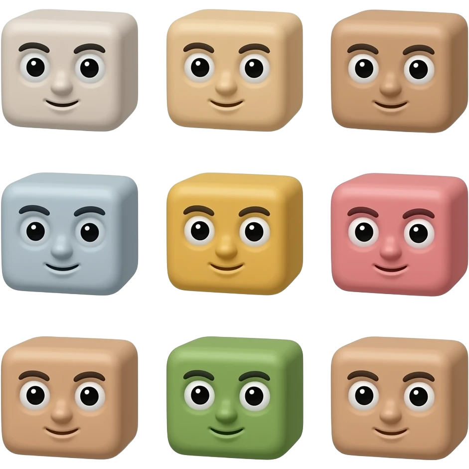 Blocks with faces emoji