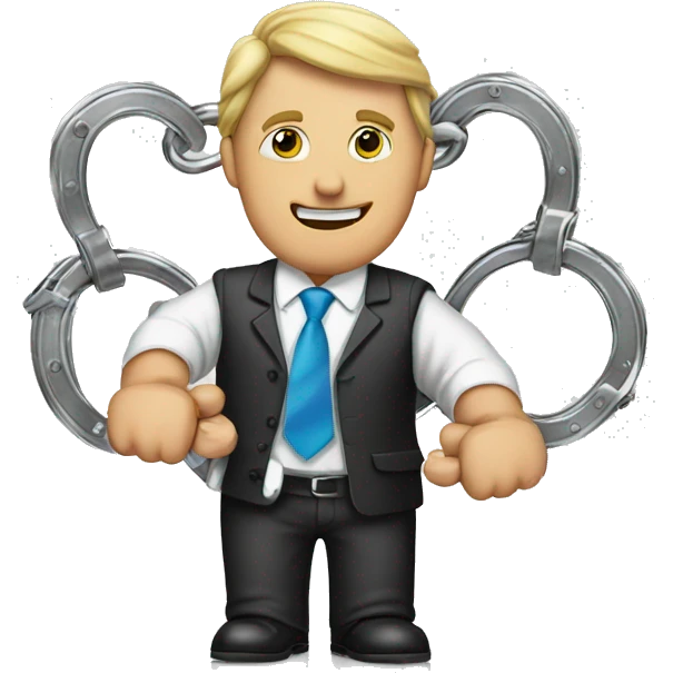 Estate agent in handcuffs emoji
