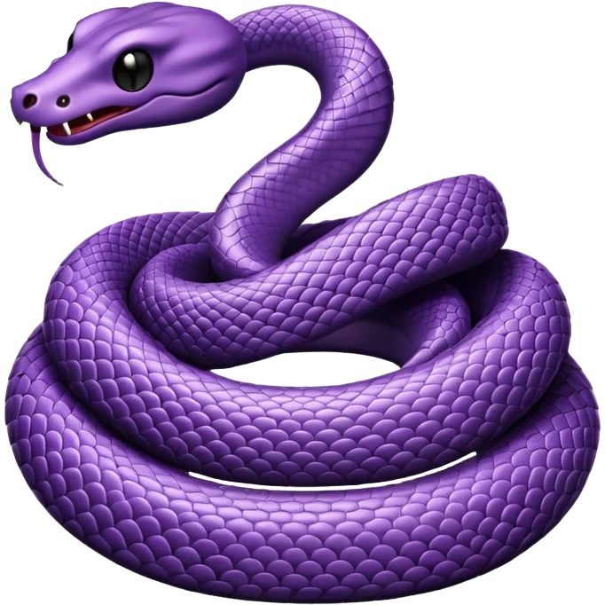 coiled purple snake with a threatening look, in the style of the spider emoji emoji