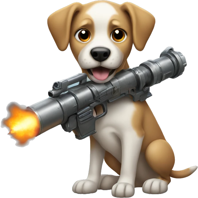 dog with minigun emoji