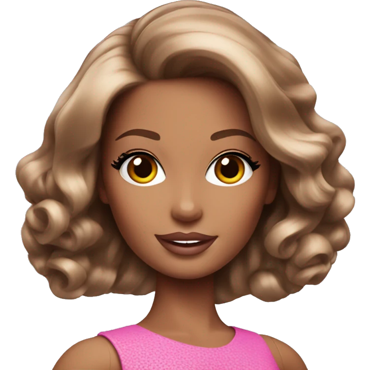 glamorous barbie with brown hair emoji