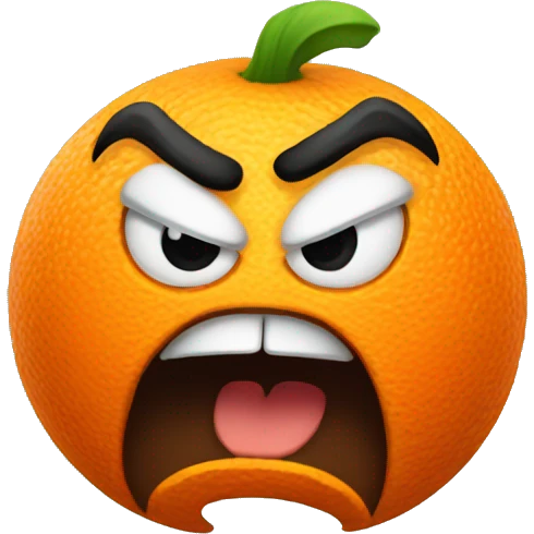 Angry orange emoji