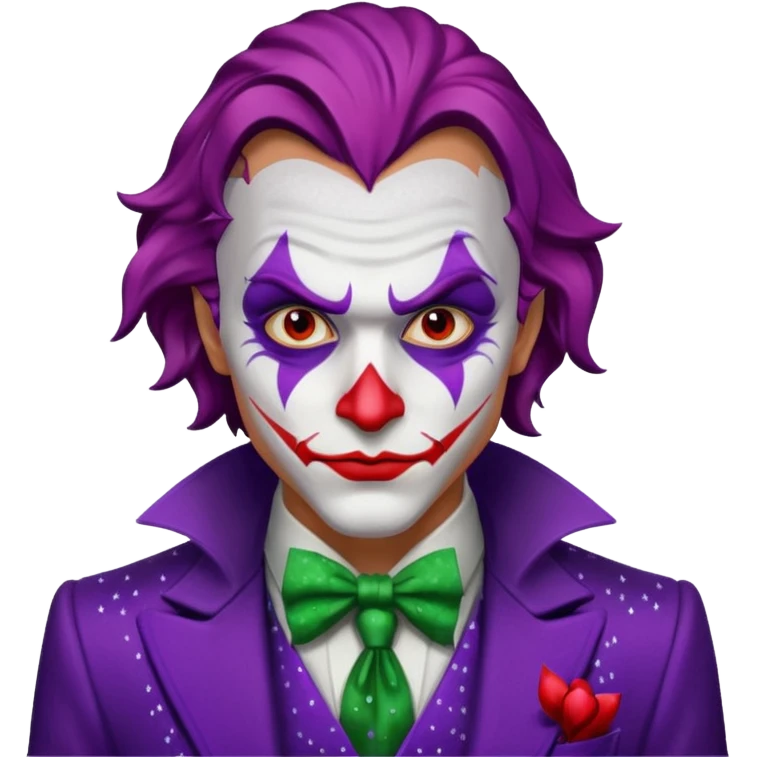 Glitter RED and White Joker Gangster  emoji