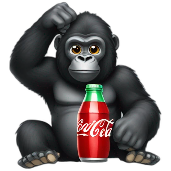 Gorilla holding coca cola bottle emoji