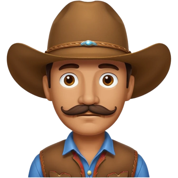 brown cowboy with mustache emoji