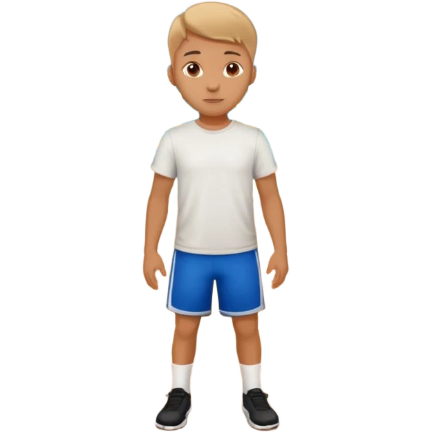 white sportsman in the playground with ball, dressed in t-shirt emoji