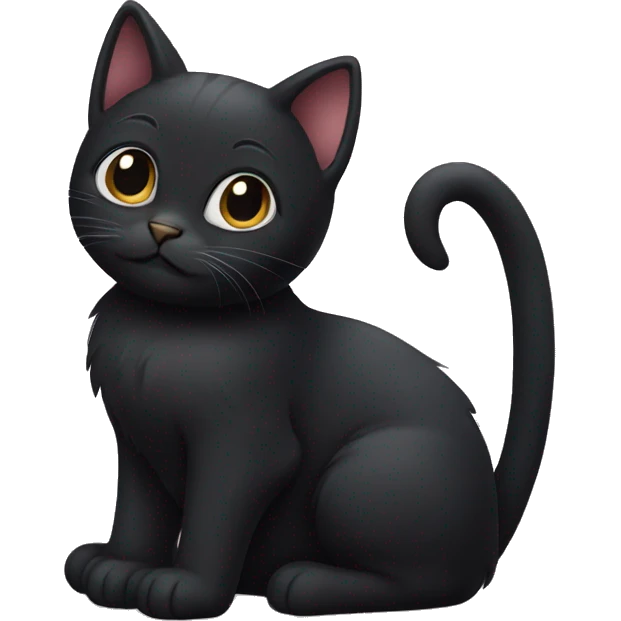Black cat cute emoji