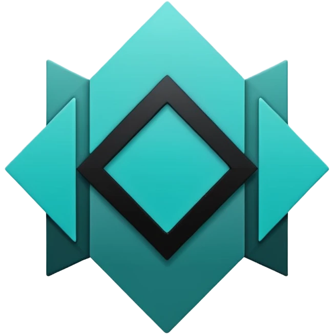 teal green with black, management logo emoji