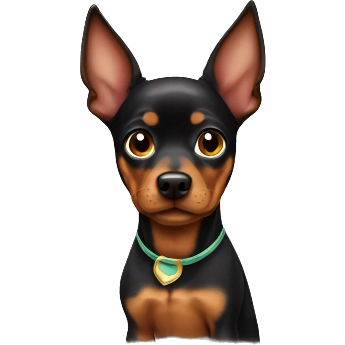 black brindle tan pinscher big ears costume emoji