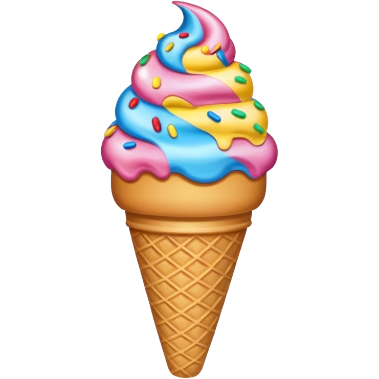 colorful ice cream cone with sprinkles emoji