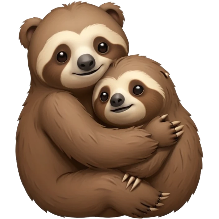 a sloth and a bear hugging emoji