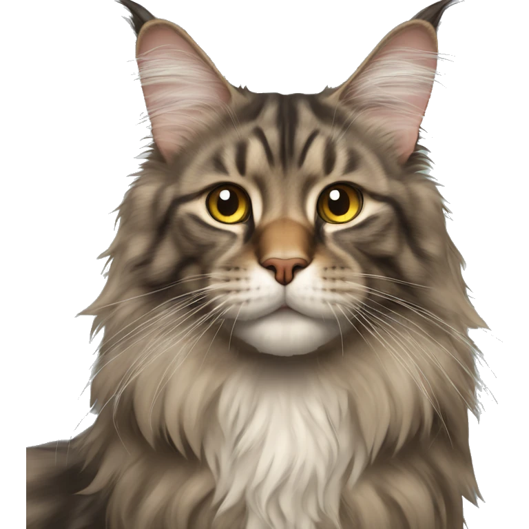 Maine coon cat with sharp jawline emoji