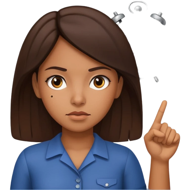 Latina girl pointing at a clock emoji