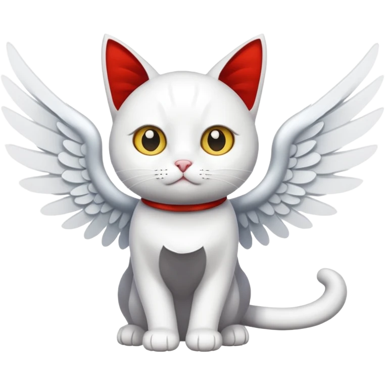 white cat with wings emoji