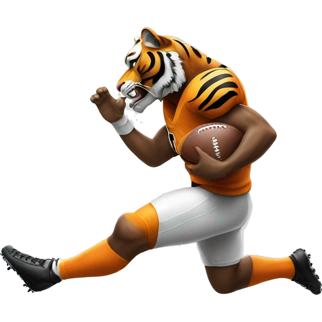 a tiger kicking a football emoji