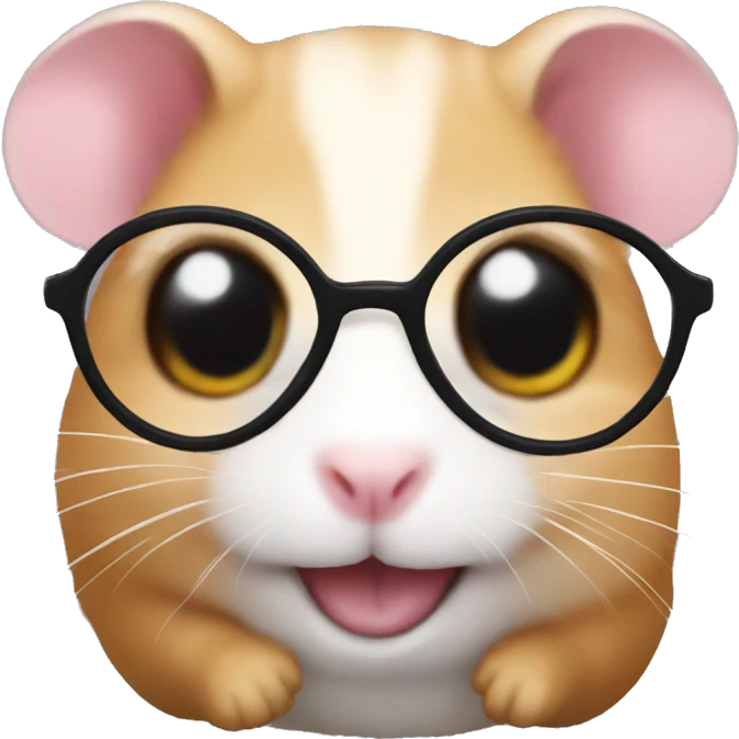 Hamster with glasses and buck teeth emoji