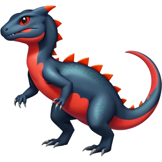 Colorful Dark Shiny Exotic Salandit-Charmeleon-Quilava-Fakémon-hybrid-creature (full body)  emoji