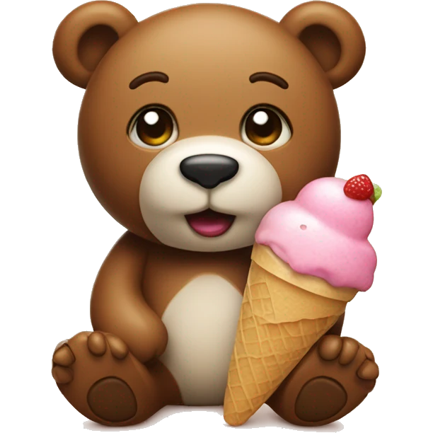 Tedy with icecream emoji